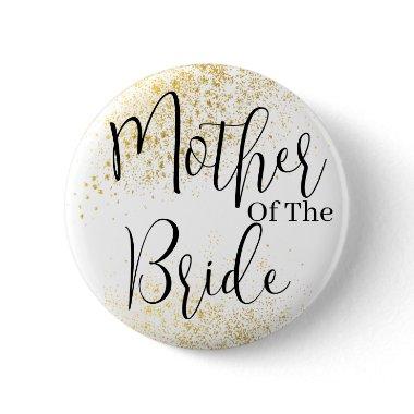 Gold Glitter Mother of bride wedding Button