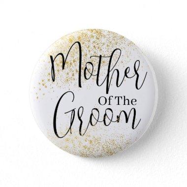 Gold Glitter Mother of groom wedding Button