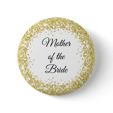 Gold Glitter. Mother of the Bride. Button