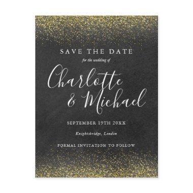 Gold Glitter Signature Save the Date