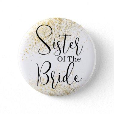 Gold Glitter sister of bride wedding Button