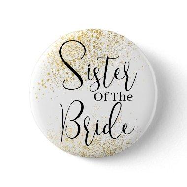 Gold Glitter sister of bride wedding Button