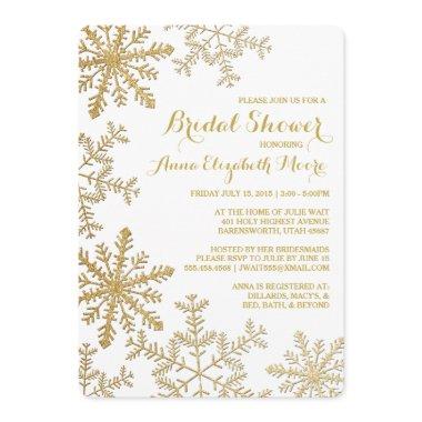 Gold Glitter Snowflakes Winter