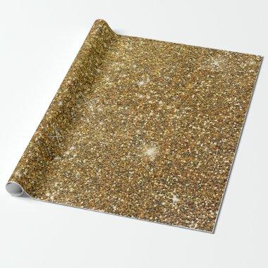 Gold Glitter Sparkle Glittery Sparkly Pretty Wrapping Paper