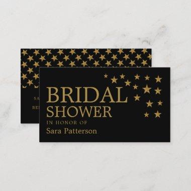 Gold Glitter Stars, Bridal Shower Ticket Invite