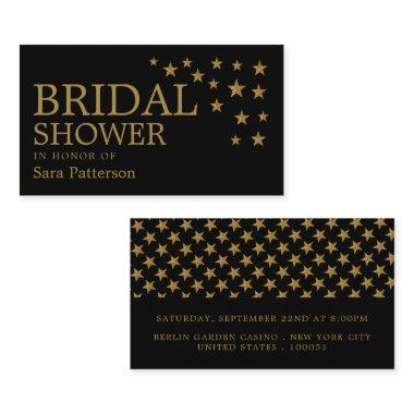 Gold Glitter Stars,  Ticket Invite