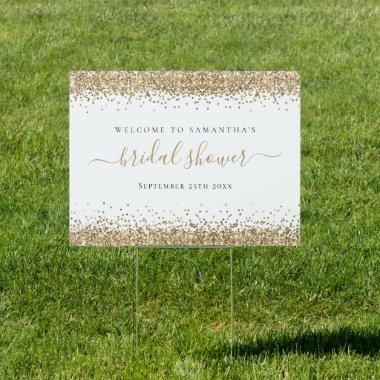 Gold Glitter Welcome to  Name Date Sign