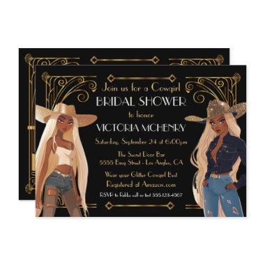 Gold Glitter Western Cowgirl