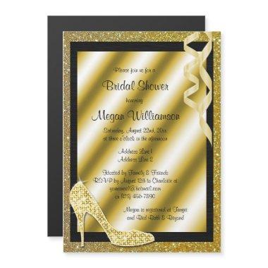 Gold Glittery Stiletto & Streamers  Magnetic