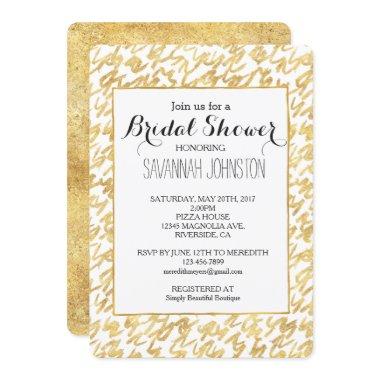 Gold Glitz Abstract Squiggles