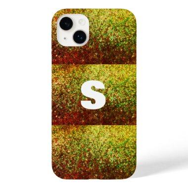 Gold Golden Yellow Ombre Glittery Art Monogram Case-Mate iPhone 14 Plus Case