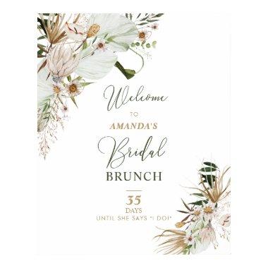 Gold & Green Boho Bridal Shower Brunch Welcome Poster