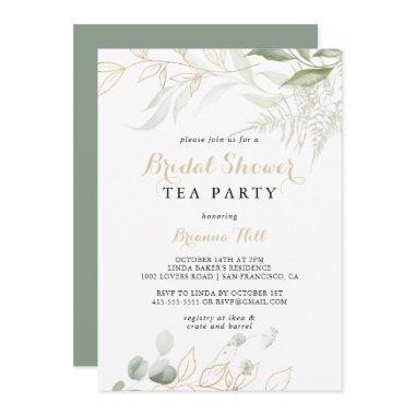 Gold Green Foliage  Tea Party