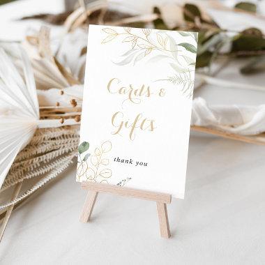 Gold Green Foliage Invitations and Gifts Sign
