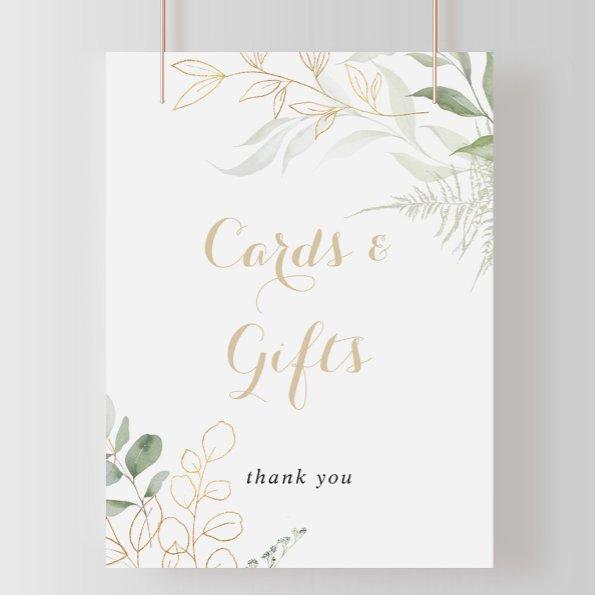 Gold Green Foliage  and Gifts Sign