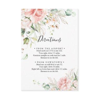 Gold Green Foliage Floral Wedding Directions Enclosure Invitations