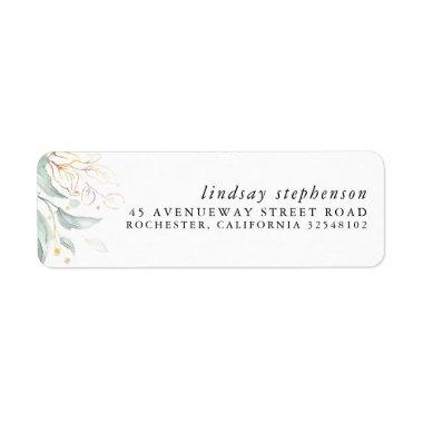 Gold Greenery Elegant Modern Label