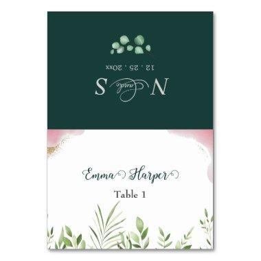 Gold Greenery Guest Name Wedding Place