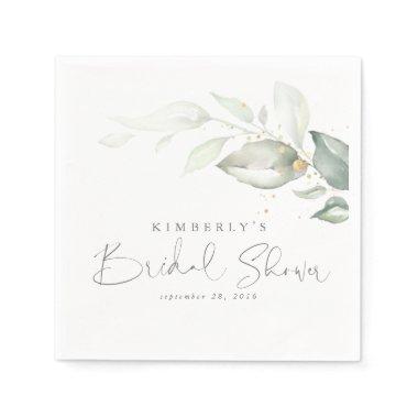 Gold Greenery Leaves Elegant  Napkins