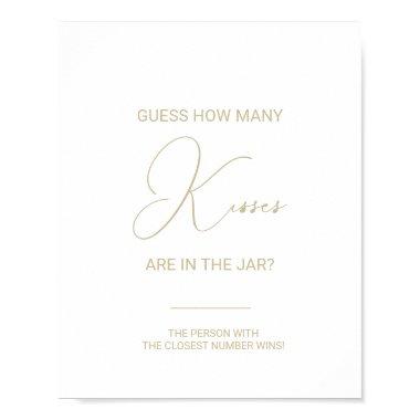 Gold Guess How Many Kisses Bridal Shower Game  Poster