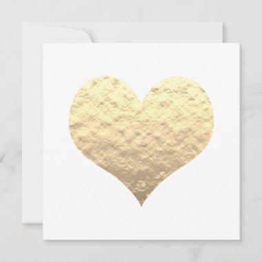 Gold Heart Cute Valentine's Day 2023 Golden Trendy Invitations