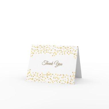 Gold Hearts Confetti Elegant Script Thank You