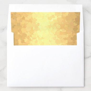 Gold Hearts Glamourous Golden Modern Elegant Envelope Liner