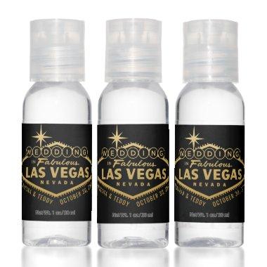 Gold Las Vegas Wedding Sign Bridal Shower Party Hand Sanitizer