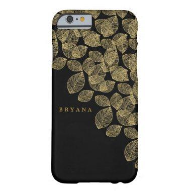 Gold Leaves Black Autumn Elegance Barely There iPhone 6 Case