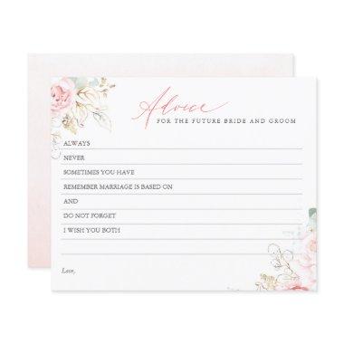Gold Leaves Greenery Elegant Pink Advice Card