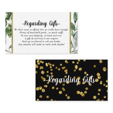 Gold Leaves Honeymoon Fund bridal shower wedding Enclosure Invitations