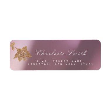 Gold Lilac Pink Pearly Lily Black Return Address Label