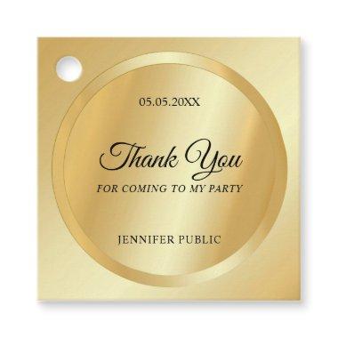 Gold Look Custom Thank You Script Text Template Favor Tags