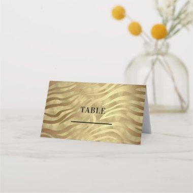 Gold Luxury Luxurious Zebra Jungle Safari Glam Place Invitations