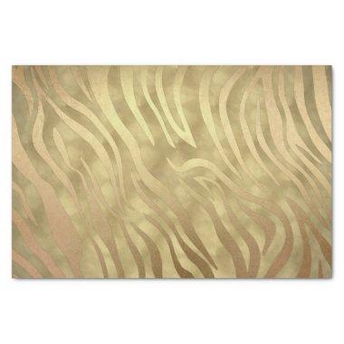Gold Luxury Luxurious Zebra Jungle Safari Glam Tissue Paper