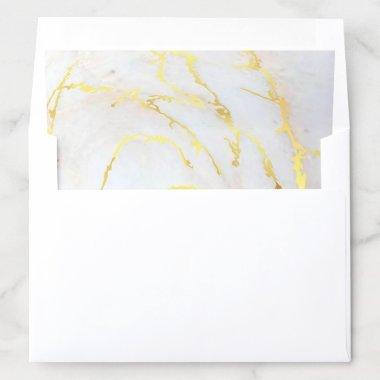 Gold Marble Modern Glam Golden Wedding Elegant Envelope Liner
