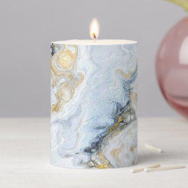 Gold Marble Pillar Candle