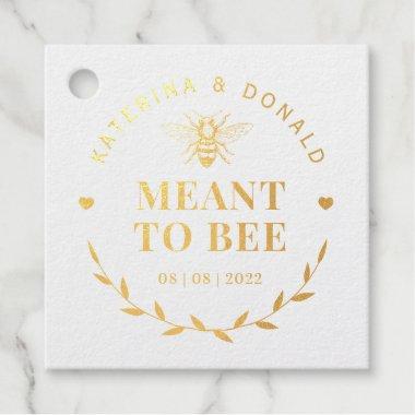Gold Meant to Bee Honey Foil Favor Tags