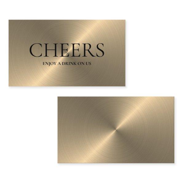 Gold Metal Effect Free Drinks Ticket