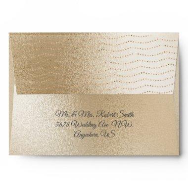Gold Metallic Fairy Lights Wedding Envelope