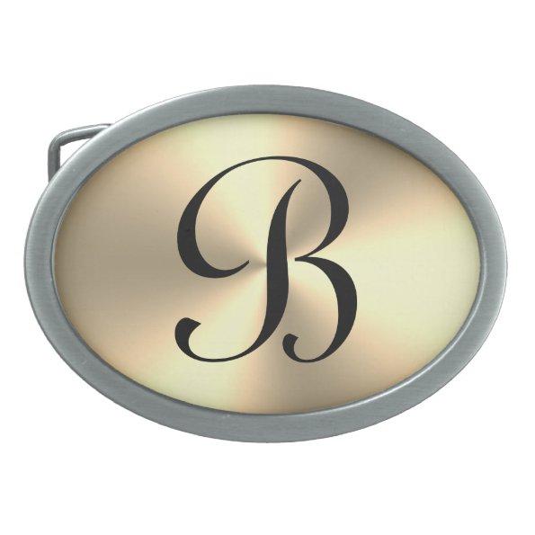 Gold metallic shine custom monogram belt buckle