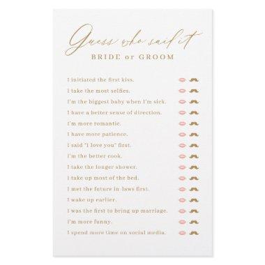 Gold minimal He said She said  game