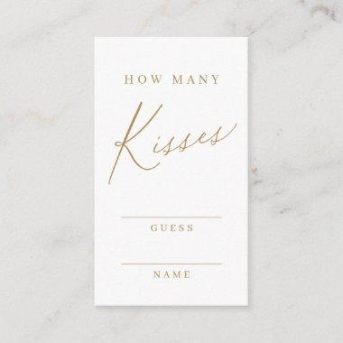 Gold minimal modern guess how many kisses game enclosure Invitations