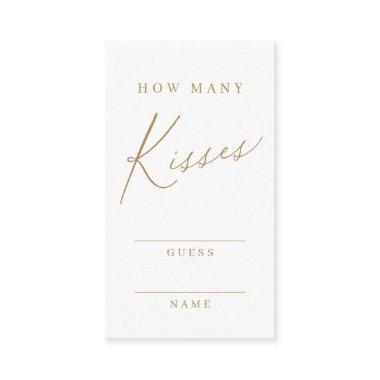 Gold minimal modern guess how many kisses game enclosure Invitations