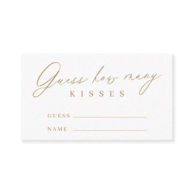 Gold minimal modern guess how many kisses game enclosure Invitations