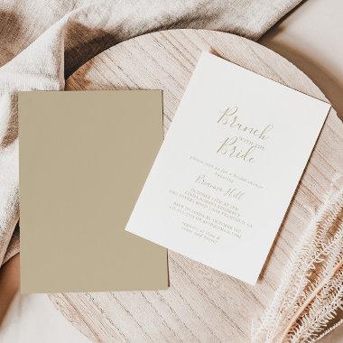 Gold Minimalist Brunch with the Bride Shower Invitations