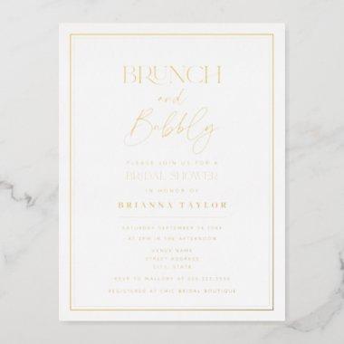 Gold Minimalist Elegant Bridal Shower Foil Invitation PostInvitations