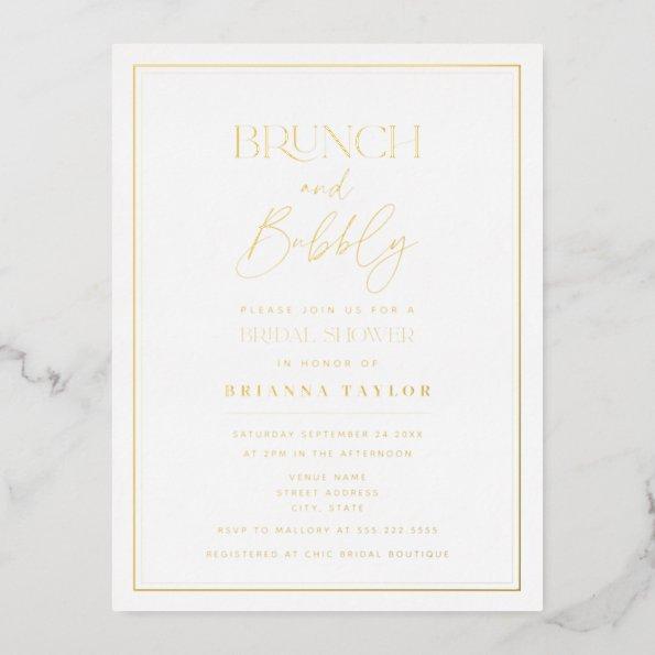 Gold Minimalist Elegant Bridal Shower Foil Invitation PostInvitations