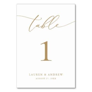 Gold Minimalist Modern Wedding | Event Custom Table Number