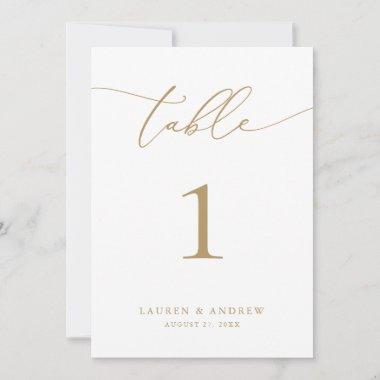 Gold Minimalist Modern Wedding-Event Table Number